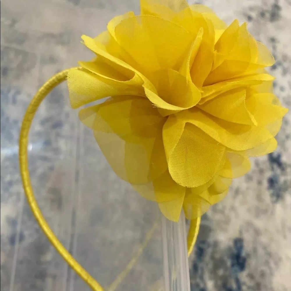 J crew rose crewcuts flower headband new yellow - Picture 6 of 7